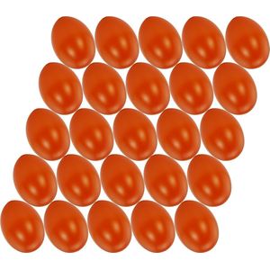 Hobby knutsel eieren - 25x - 4,5 cm - donker oranje - kunststof - decoratie paaseieren