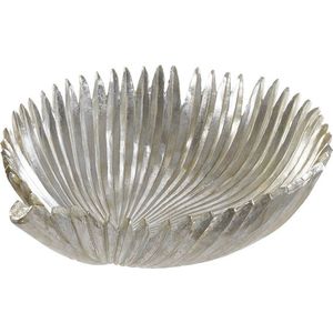 Tafel decoratie schaal zilver kunststof blad 31 cm - Woondecoratie/tafeldecoratie schalen