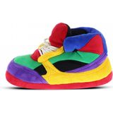 Pluche clownschoenen/sneakers sloffen/pantoffels voor kinderen XS maat 29-33 - Regenboog/sneakers sloffen