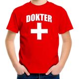 Dokter met kruis verkleed t-shirt rood voor kinderen - arts carnaval / feest shirt kleding / kostuum 110/116