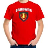 Bellatio Decorations - Verkleed T-shirt - Rood - Brandweer - Kostuum voor Kinderen