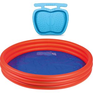 Oranje opblaasbaar zwembad 157 x 28 cm speelgoed - Inclusief voetenbadje