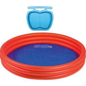 Oranje opblaasbaar zwembad 175 x 31 cm inclusief voetenbadje - Opblaaszwembaden