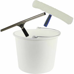 Ramen wassen set - Raam spons/Droog trekker/Emmer - Huishoudelijke klussen
