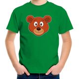 Cartoon beer t-shirt groen voor jongens en meisjes - Kinderkleding dieren t-shirts kinderen 110 116