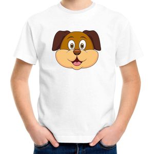 Cartoon hond t-shirt wit voor jongens en meisjes - Kinderkleding dieren t-shirts kinderen 110 116
