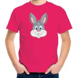 Bellatio Decorations - Cartoon Konijn T-shirt - Roze - Kinderkleding