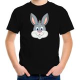 Bellatio Decorations - Cartoon Konijn - T-shirt - Zwart - Katoen
