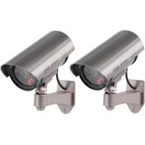 2x Stuks Dummy Camera / Beveiligingscamera met LED Lampje - Voor Binnen en Buiten