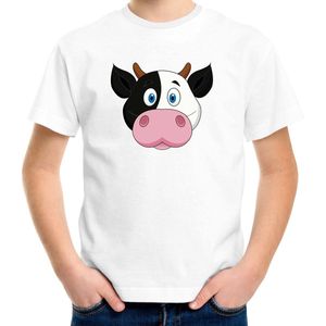 Cartoon koe t-shirt wit voor jongens en meisjes - Kinderkleding dieren t-shirts kinderen 110 116