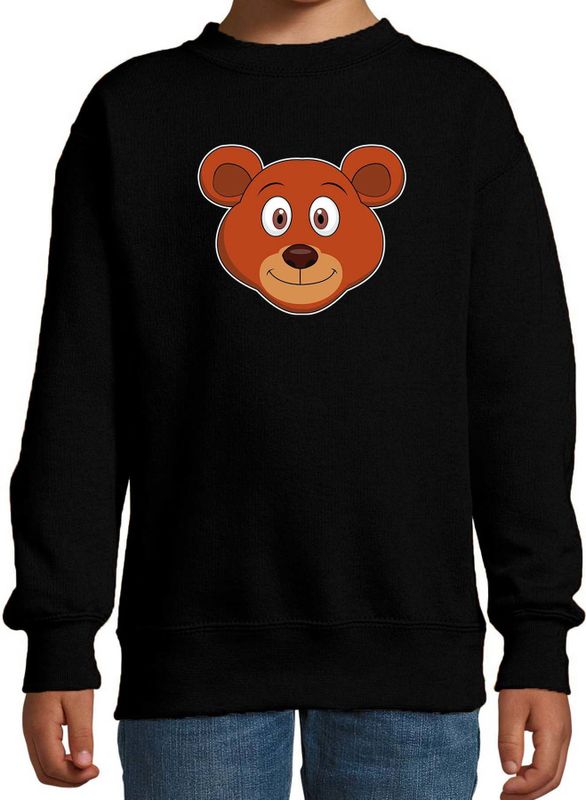Cartoon beer trui zwart voor jongens en meisjes - Kinderkleding / dieren sweaters kinderen