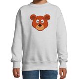 Cartoon beer trui grijs voor jongens en meisjes - Kinderkleding / dieren sweaters kinderen