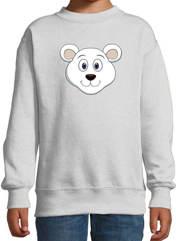 Cartoon ijsbeer trui grijs voor jongens en meisjes - Kinderkleding / dieren sweaters kinderen