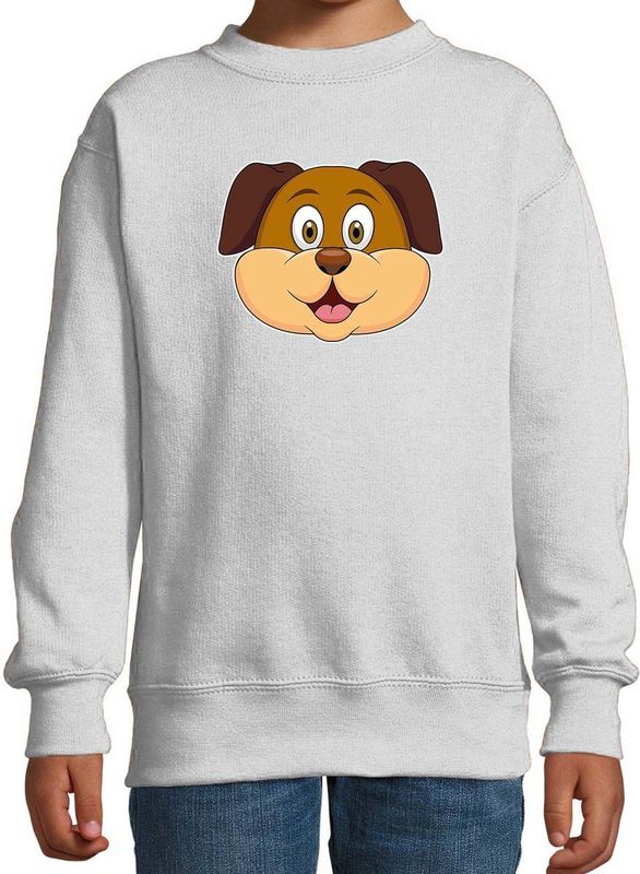 Cartoon hond trui grijs voor jongens en meisjes - Kinderkleding / dieren sweaters kinderen