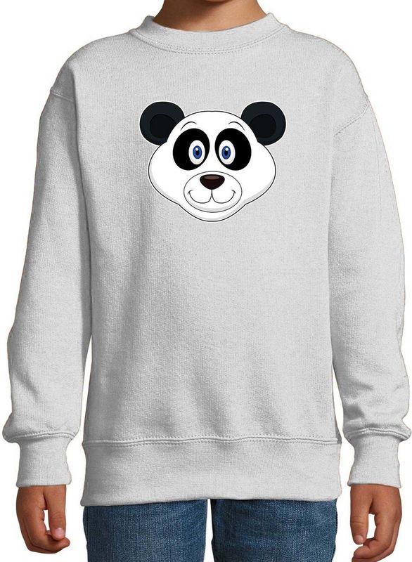 Cartoon panda trui grijs voor jongens en meisjes - Kinderkleding / dieren sweaters kinderen