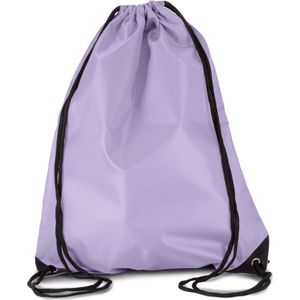 Sport gymtas/draagtas in kleur lila paars met handig rijgkoord 34 x 44 cm van polyester en verstevigde hoeken