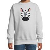 Cartoon zebra trui grijs voor jongens en meisjes - Kinderkleding / dieren sweaters kinderen