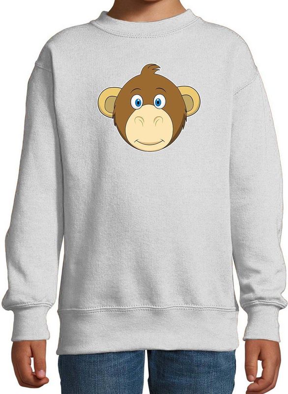 Cartoon aap trui grijs voor jongens en meisjes - Kinderkleding / dieren sweaters kinderen