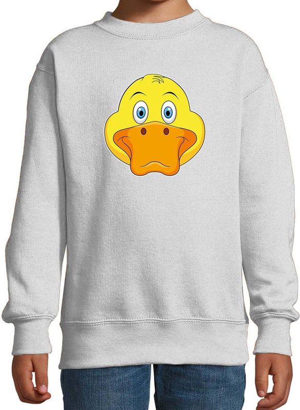 Cartoon eend trui grijs voor jongens en meisjes - Kinderkleding / dieren sweaters kinderen