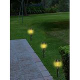 Set van 12x stuks Solar tuinfakkels/tuinlampen/lichtjes met vlam-effect op zonne-energie van 27 cm - Prikspots tuinverlichting