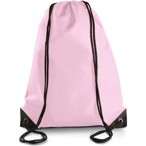 4x Stuks Sport Gymtas/Draagtas In Kleur Lichtroze met Handig Rijgkoord 34 X 44 cm van Polyester en Verstevigde Hoeken