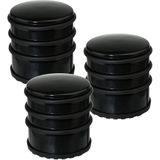 5x Stuks ronde deurstopper zwart 7 x 7,5 cm van metaal - Deurstop