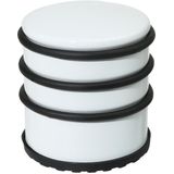 3x Stuks ronde deurstopper wit 7 x 7,5 cm van metaal - Deurstop