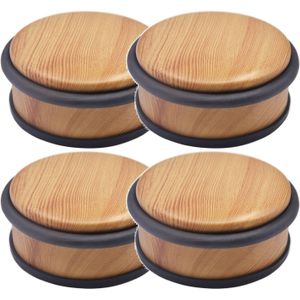 5x Stuks ronde deurstopper houtlook 10 x 4,5 cm van metaal - Deurstop