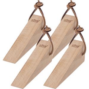 Set van 8x Stuks Deurstoppers/Deurwiggen 12 cm Hout - Deurwig - Deurstopper