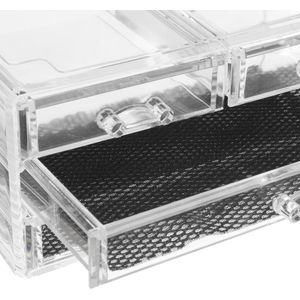 2x Stuks sieraden/make-up organizer 4 lades 24 x 11 cm van kunststof - Sieradenkastje - Make-upkastje - Organizers