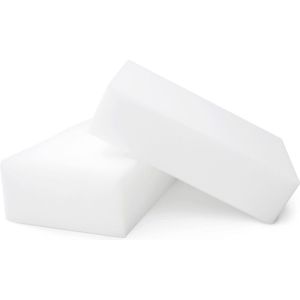 Set van 4x Stuks Wondersponsjes Wit 10 cm van Melaminehars - Keukensponsjes - Schoonmaaksponsjes