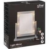 Make-up spiegel met LED verlichting op standaard wit 37 x 9 x 41 cm - Opmaakspiegels met lampjes