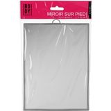 Basic make-up spiegel/scheerspiegel op standaard kunststof 15 x 20 cm grijsï¿½- Badkamer/kaptafel opmaakspiegels