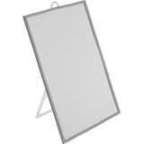 Basic make-up spiegel/scheerspiegel op standaard kunststof 20 x 30 cm grijs - Make-up spiegeltjes