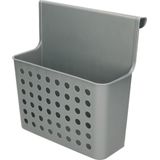 Badkamer/keuken hang opbergmandjes/organizers zilver 26 x 24 cm - Hangmandjes/kastmandjes