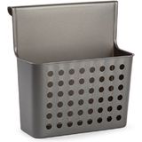 Badkamer/keuken hang opbergmandjes/organizers antraciet 26 x 24 cm - Hangmandjes/kastmandjes