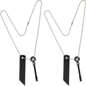 2x stuks vuursteen en spits vuurstarter aan ketting - Survival accessoires en toebehoren