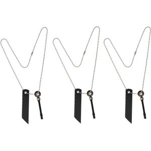 3x stuks vuursteen en spits vuurstarter aan ketting - Survival accessoires en toebehoren