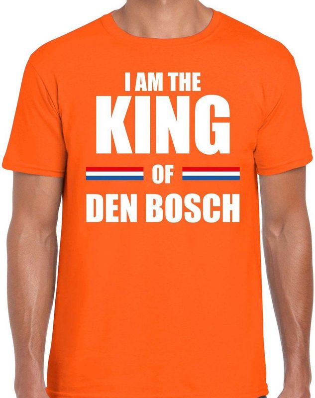 I am the King of Den Bosch Koningsdag t-shirt oranje voor heren