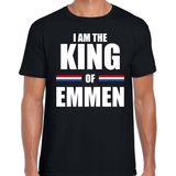 Koningsdag t-shirt I am the King of Emmen - zwart - heren - Kingsday Emmen outfit kleding shirt