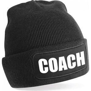 Muts coach zwart voor volwassenen - Cadeau trainer/ coach wintermuts