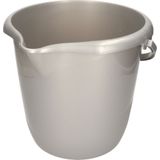 Huishoud schoonmaakemmer van 10 liter met diameter 28 cm en hoogte van 26 cm - grijs