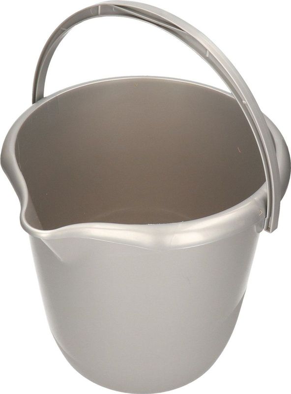 Huishoud schoonmaakemmer van 10 liter met diameter 28 cm en hoogte van 26 cm - grijs