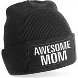 Muts awesome mom / geweldige moeder zwart voor dames - Moederdag - Winter cadeau mama/ moeder