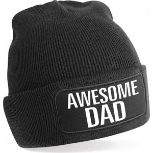 Muts awesome dad / geweldige vader zwart voor heren - Vaderdag - Winter cadeau papa/ vader