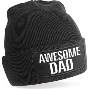 Muts awesome dad / geweldige vader zwart voor heren - Winter cadeau papa/ vader