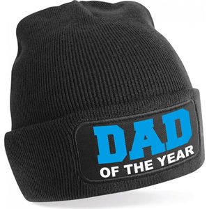Muts dad of the year / vader van het jaar zwart voor heren - Vaderdag - Winter cadeau papa/ vader