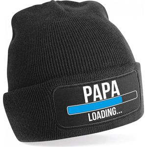 Muts papa loading zwart voor heren - Winter accessoires - Cadeau aanstaande vader - Mutsen - volwassenen