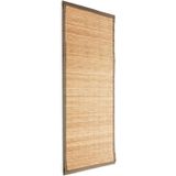 Badkamer vloermat anti-slip lichte bamboe 50 x 80 cm met grijze rand - Douche/bad accessoires