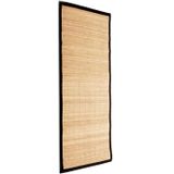 Badkamer vloermat anti-slip lichte bamboe 50 x 80 cm met zwarte rand - Douche/bad accessoires